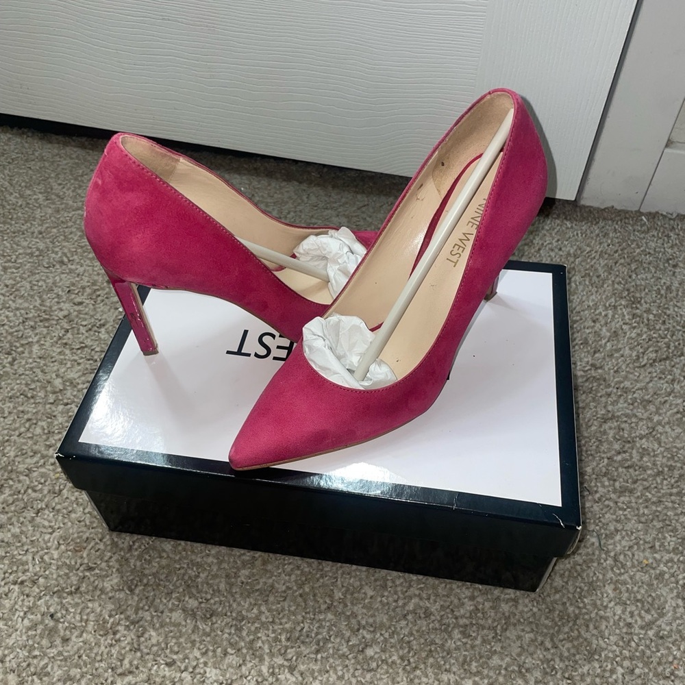 Nine West Fuchsia Suede Heels